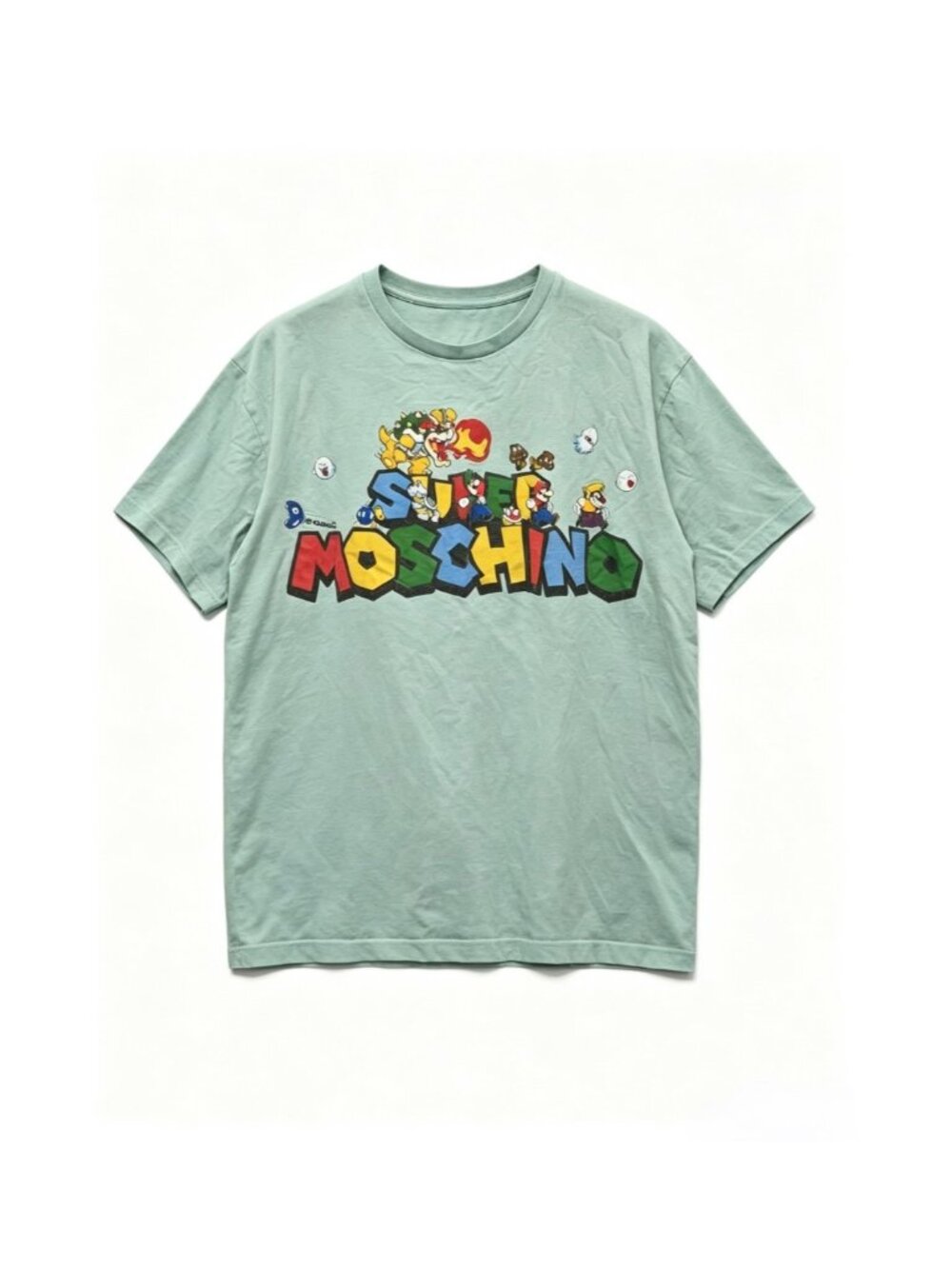 Pre-owned Moschino x Nintendo Super Mario "Super Moschino" T-Shirt Mint green S
